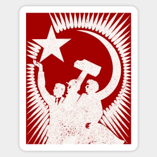 Soviet Propaganda Poster (White) Sticker